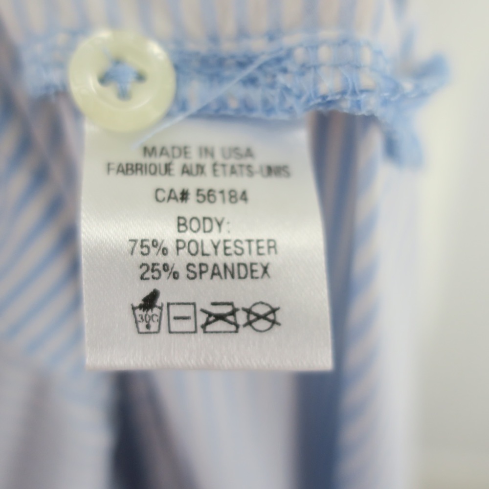 B. Draddy Sport Golf Polo Shirt Mens Medium Blue White Striped - Picture 8 of 8